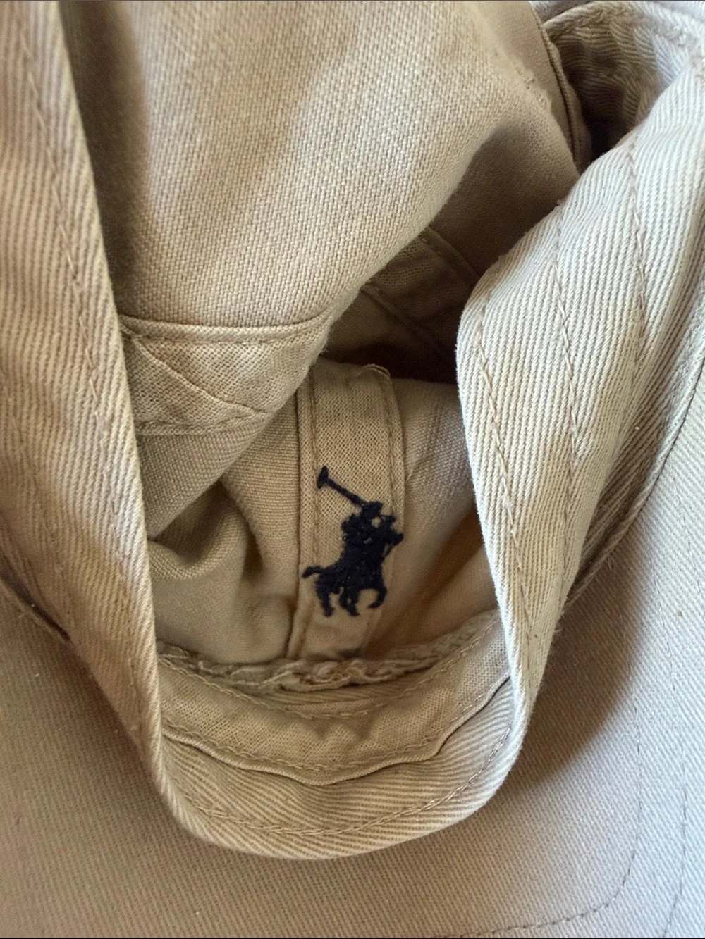 Polo Ralph Lauren Hat Cap Strap Back Mens One Size Beige Twill Baseball Logo